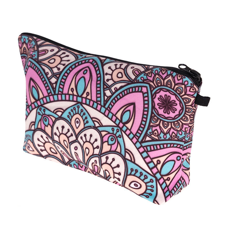 Digital Printing Mandala Cosmetic Bag Oxford Cloth Waterproof Storage Washing Bag