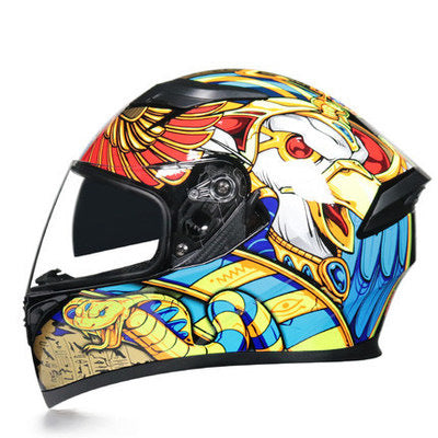 Motorcycle Helmet Anti-fog Dual Lens Full Face Helmet Cool Street Car Bluetooth Protective Helmet