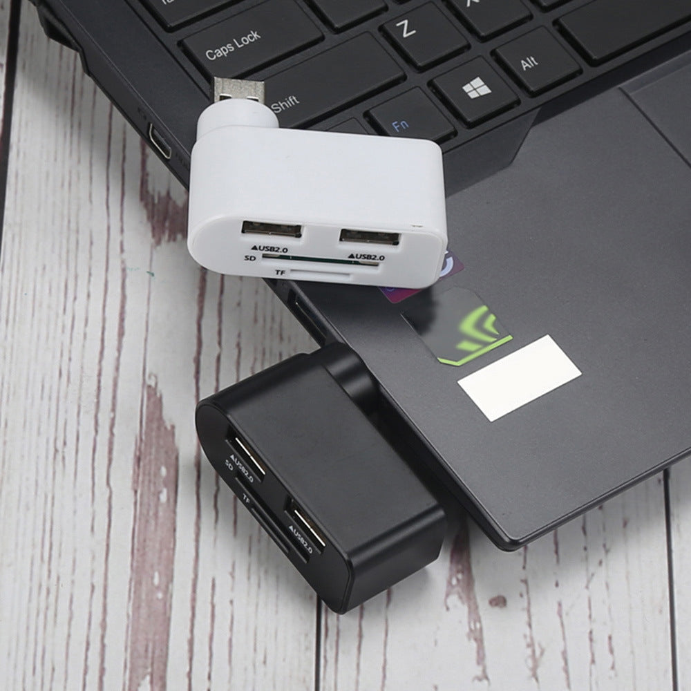 Rotating USB 2.0HUB hub multi-function card reader splitter one drag three port docking station