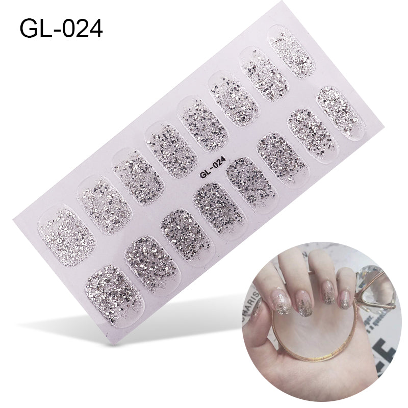 Laser Letters Color Oil Film Nail Stickers