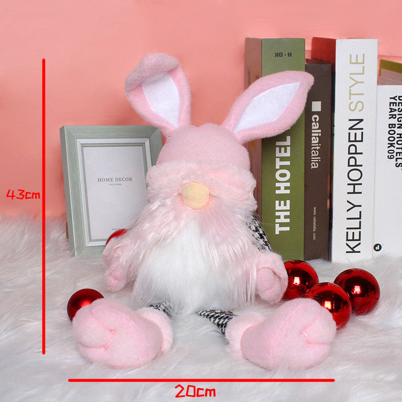 Easter Long Legged Bunny Doll Ornament Cute