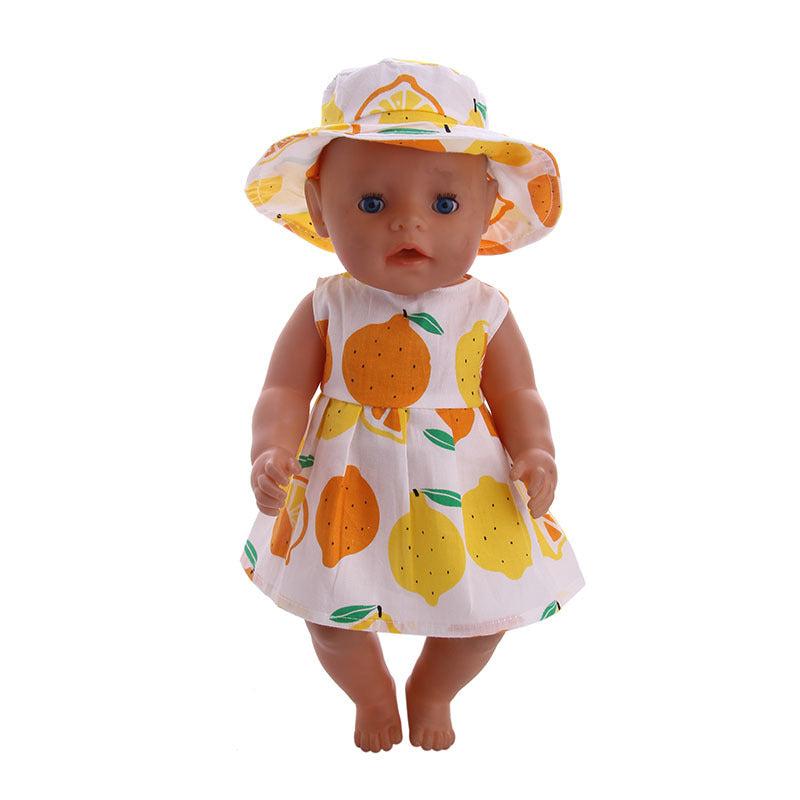 18 Inch American Girl Doll Lemon Skirt  Hat Americangirl Doll Skirt