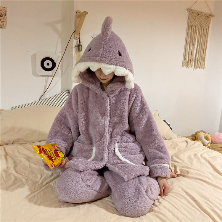 Autumn And Winter Cute Hooded Home Service Suit