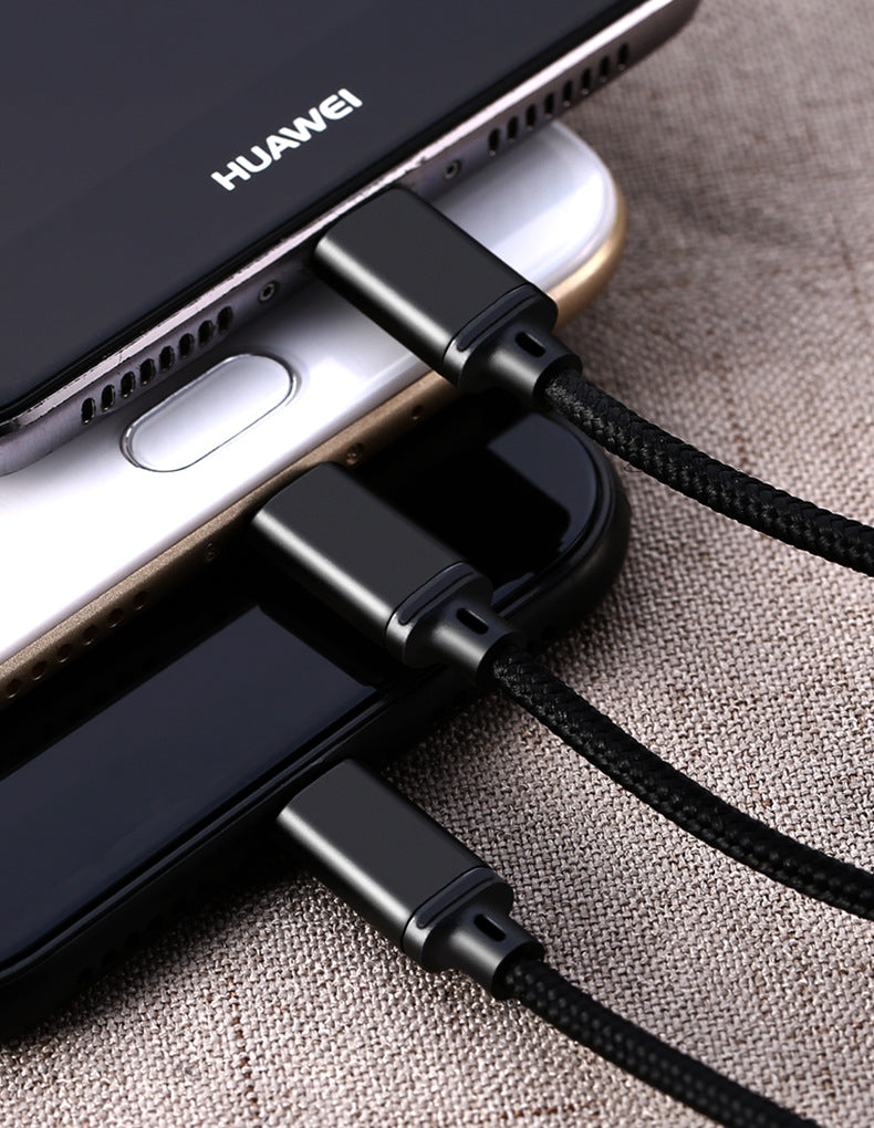 One For Three Braided Charging Cable