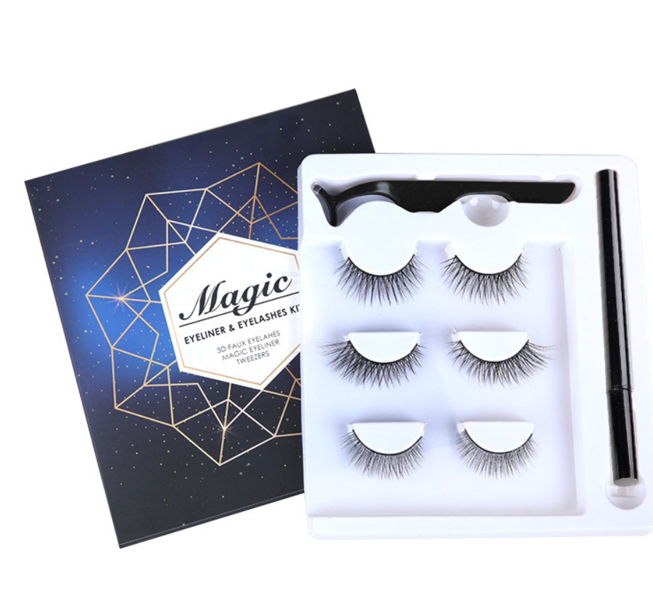 Natural Eyeliner Black Transparent Self-adhesive False Eyelashes