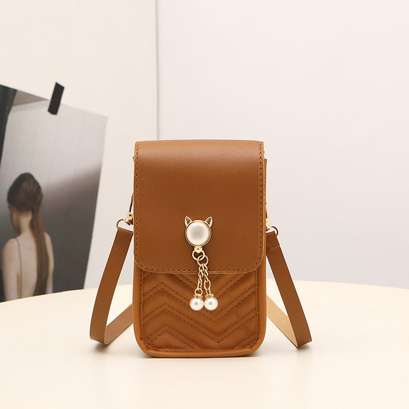 Bag Wholesale Mobile Phone Bag Women's Messenger Small Bag Summer 2022 New Charm Pearl Coin Purse Embroidered Shoulder Bag