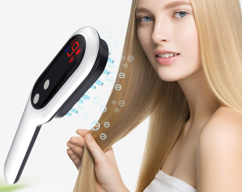 Electric Head Massager Magnetic Therapy Hair Growth Comb Blue Red Light Scalp Massage Brush Relieve Fatigue Pressure LED Display