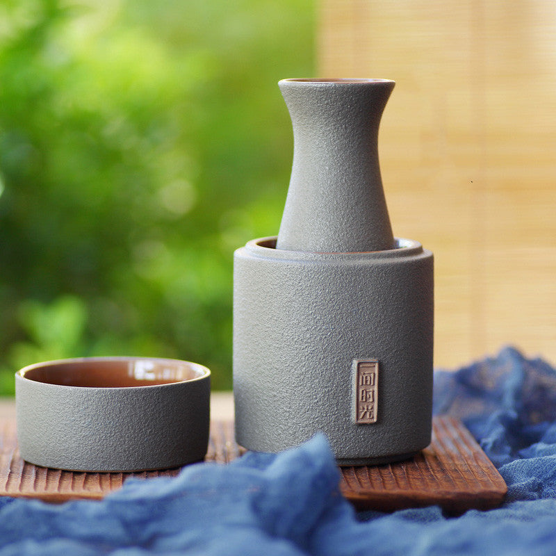 Portable Simple Household Japanese Ceramic Wine Set