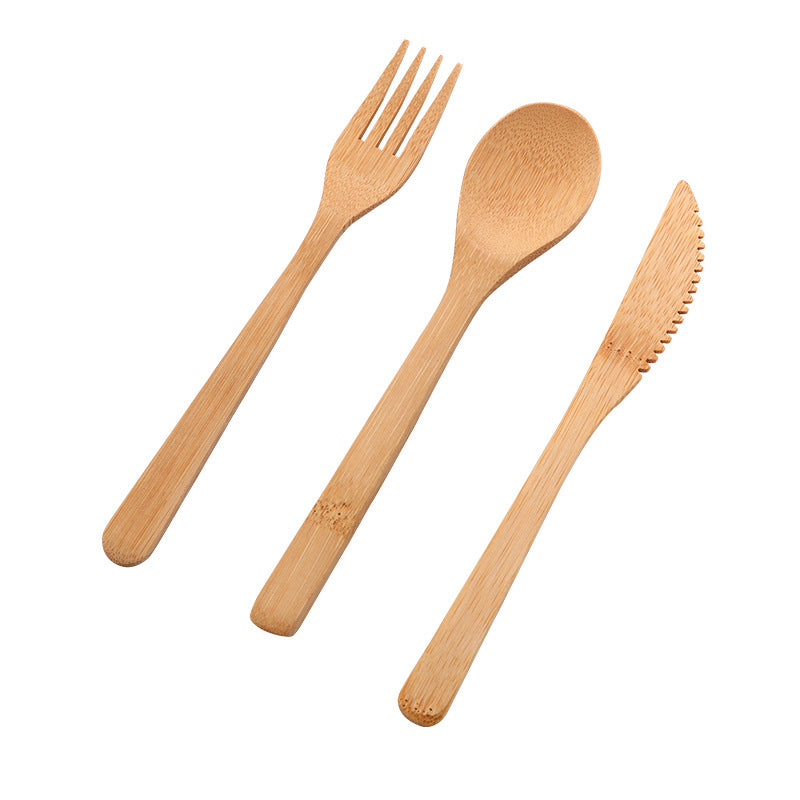 Eco-friendly And Degradable Bamboo Knife Fork And Spoon Set