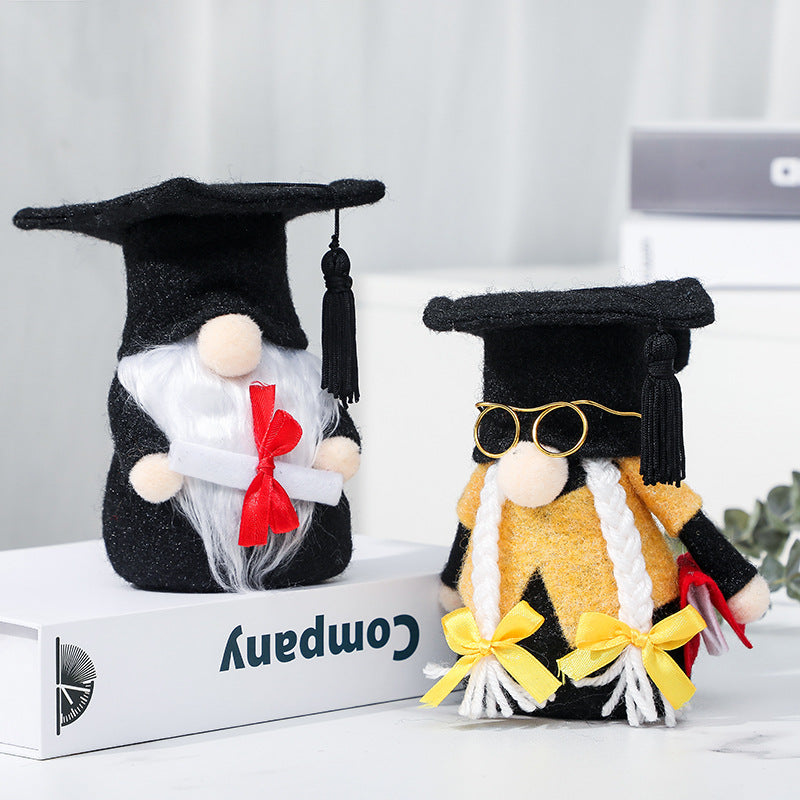 Graduation Season Black Doctor Hat Faceless Doll