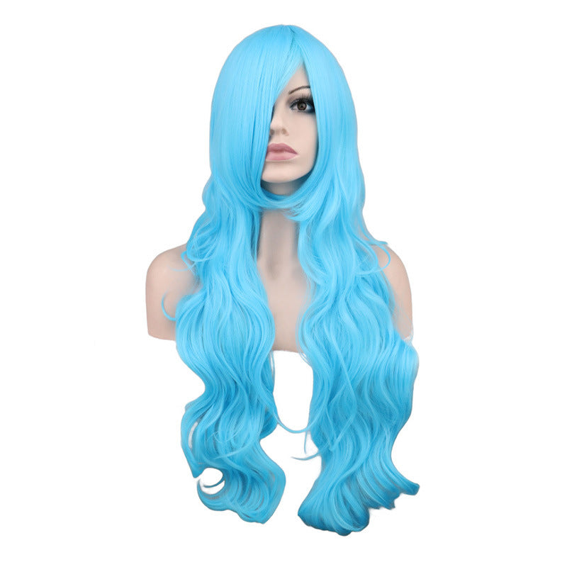 Mermaid Anime Cosplay Wig Dark Red Long Curly Hair