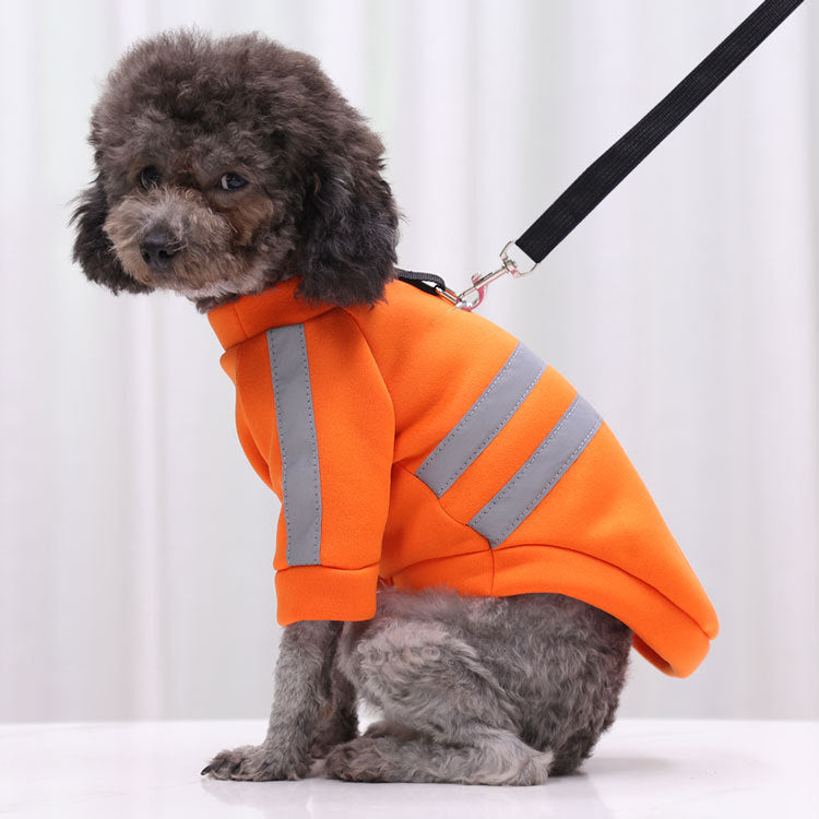 Tractionable Reflective Sweater Night Walking Dog Cat Pet Clothes