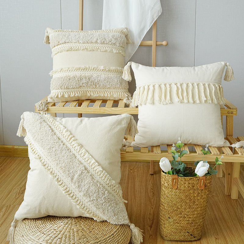 Home Fashion Boho Ethnic Tufted Pillowcase