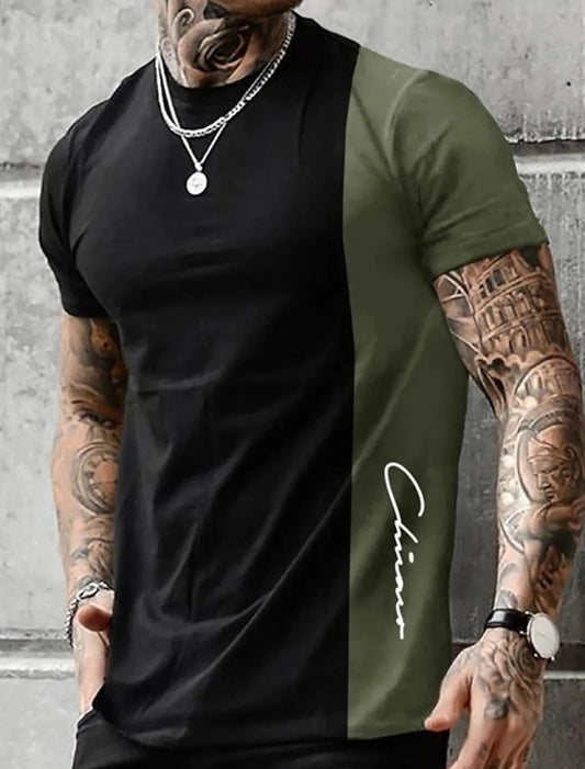 New Summer Short Sleeve Crew Neck Casual T-shirt Men's Clothing Fashion Tops