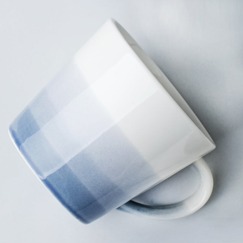 Simple Large Diameter Gradient Color Ceramic Mug