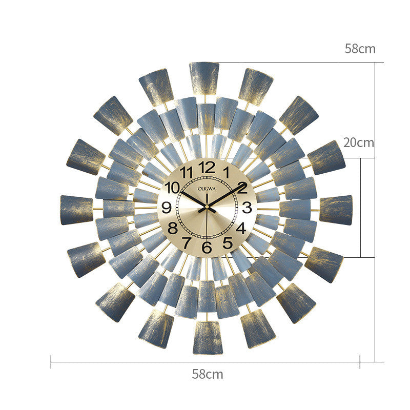 Shang Art Clock Metal Atmosphere Wall Watch Creativity