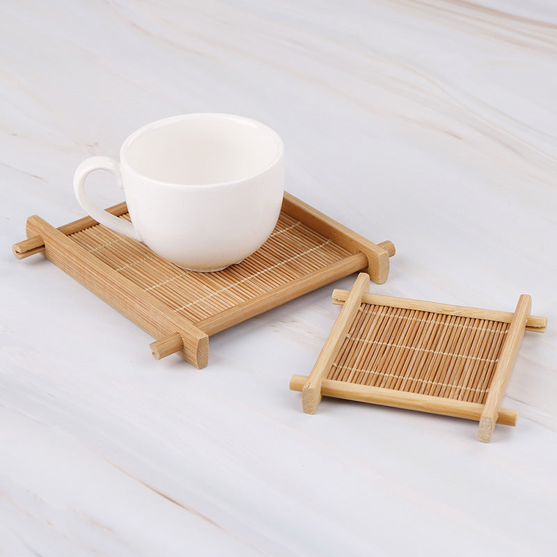 Tic-Tac-Toe Cup Holder Bamboo Tea Cup Mat Insulation Pad