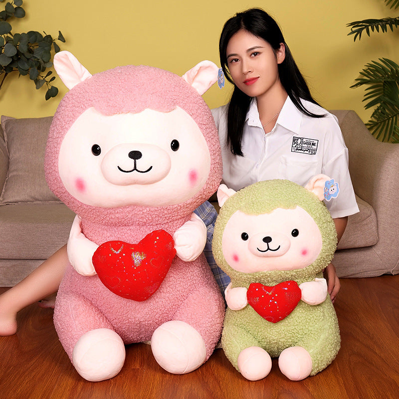 Cute Hugging Alpaca Doll Plush Toy Pendant