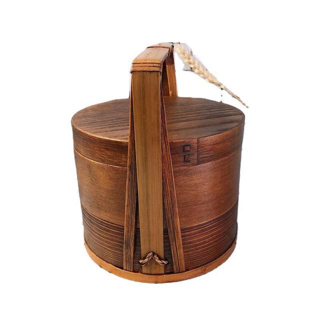 Japanese Style Large Lacquered Wooden Double-layer Portable Lunch