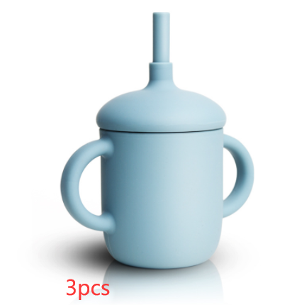 New Design Baby Feeding Cup Straw Water Bottle Sippy Cup Silicone