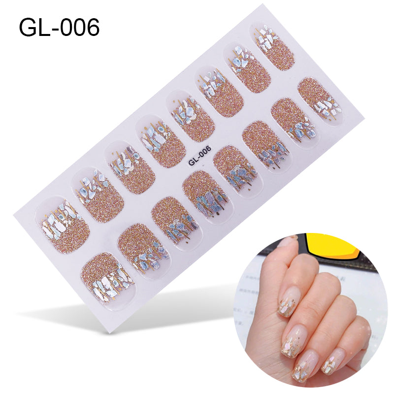 Laser Letters Color Oil Film Nail Stickers