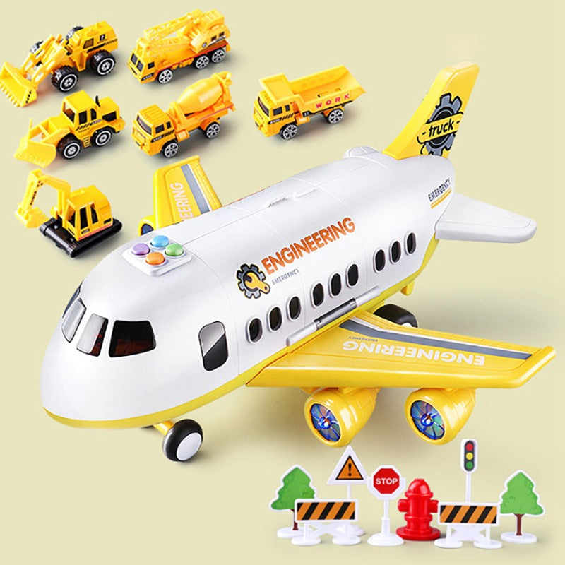 Children's Police Alloy Car Parking Lot Airplane Model Toy