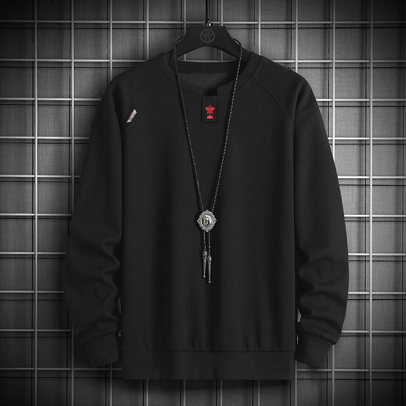 Five-star Embroidered Patch Crew Neck Sweatshirt