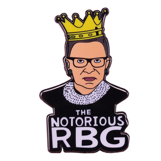 Li Huang Infamous RBG Feminism Badge Ruth Ginsburg Women's Equality Brooch