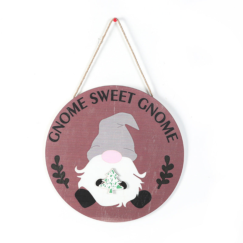 Christmas Wooden Door Decoration Hanging Easter Gnome