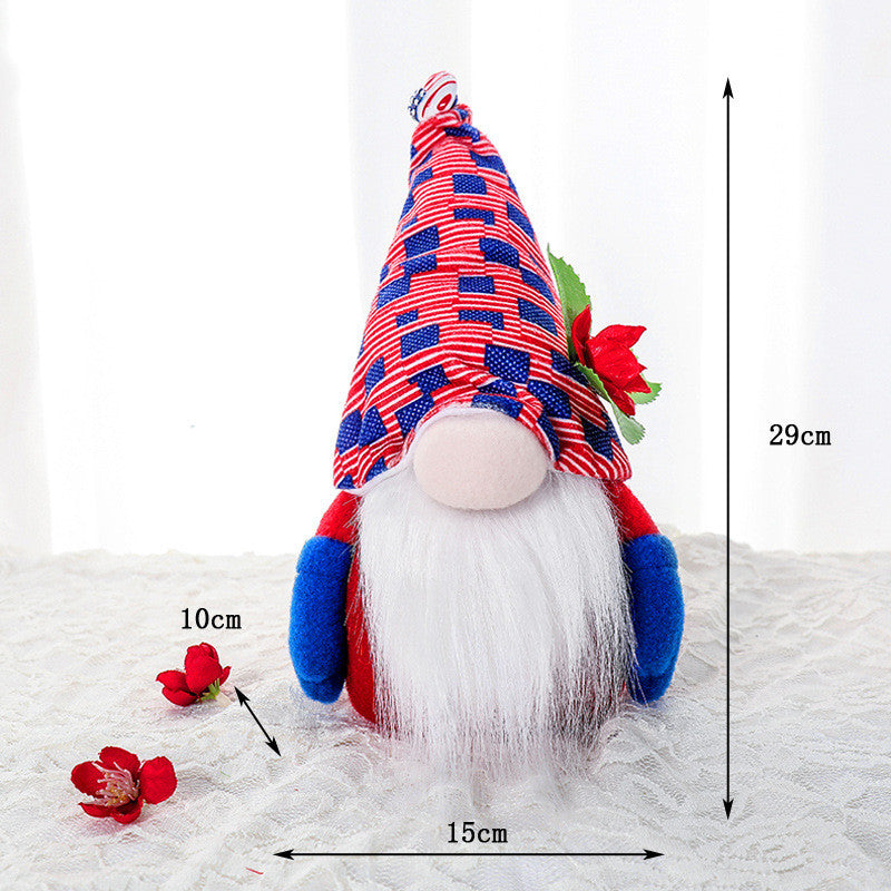 Independence Day Faceless Long And Short Legs Doll Decoration