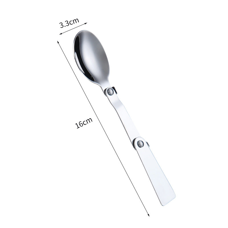 Outdoor Portable Stainless Steel Folding Spoon