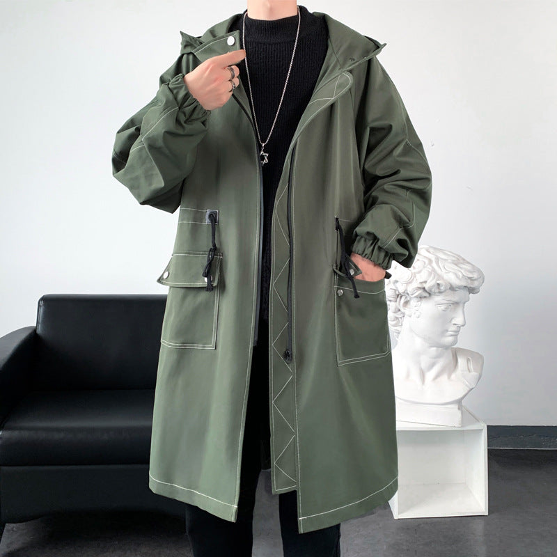 Men's Mid-length Trench Coat In Spring And Autumn