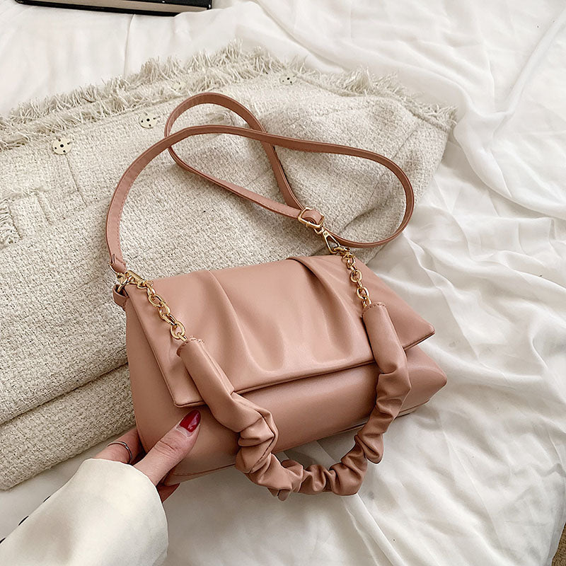 Korean Style Fashion Simple Designer Handbag 2022 Spring PU Leather Women Shopper Luxury Brand Underarm Shoulder Crossbody Bags