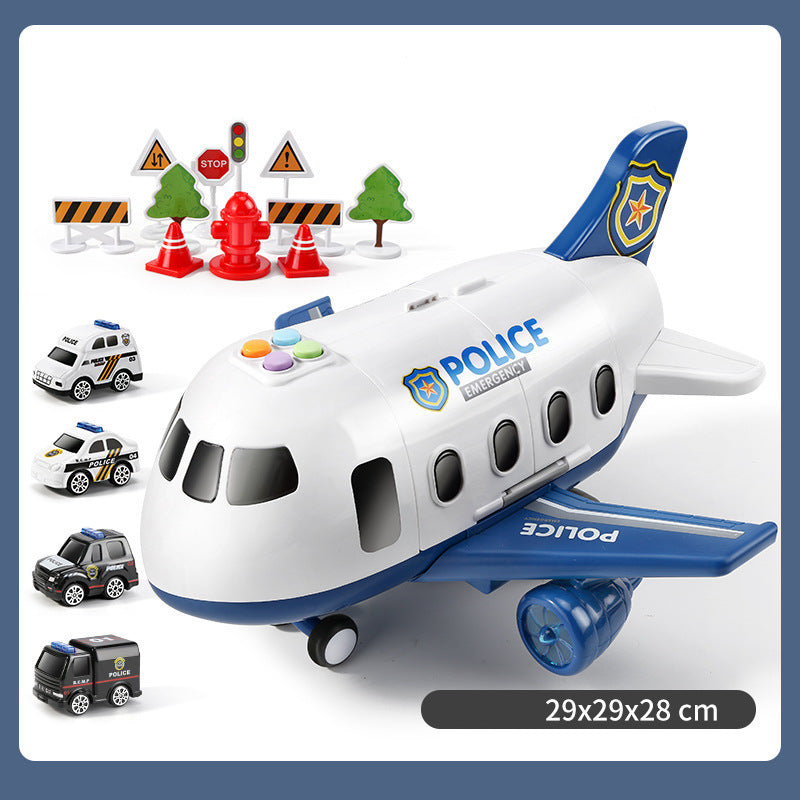 Children's Police Alloy Car Parking Lot Airplane Model Toy