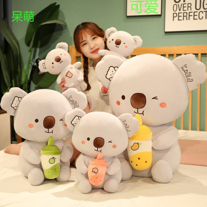 New Soft Milk Tea Cup Plush Doll Cute Koala Pillo