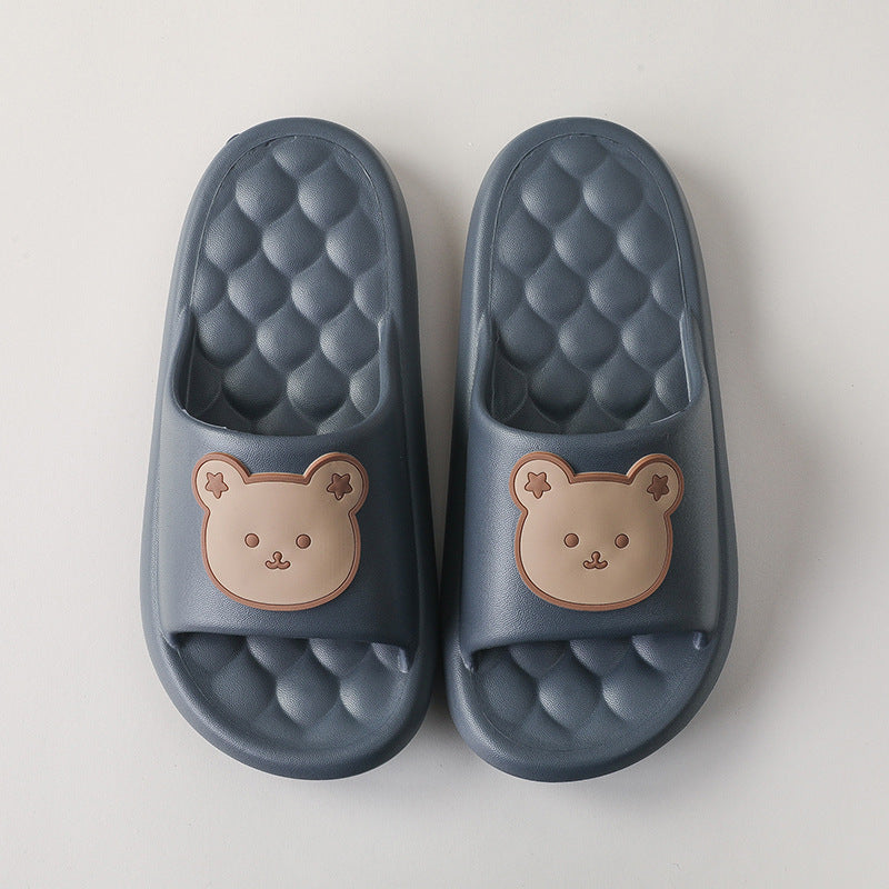 Bear Home Shoes Sole Bubble Design Massage Slippers Soft Bathroom Slippers