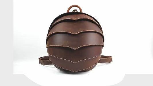 Vintage Leather Creative Backpack Personality Beetle