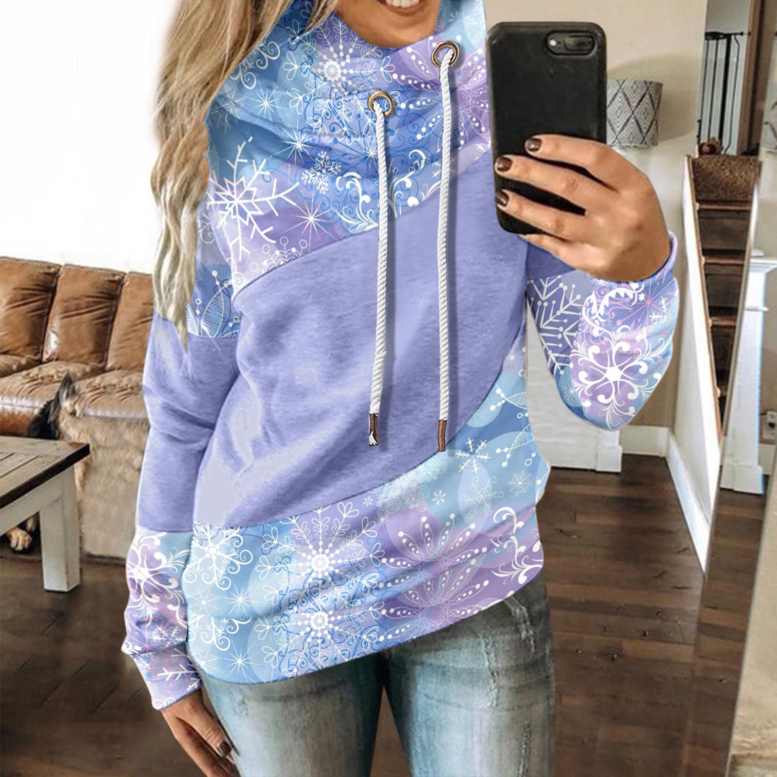 Casual Fashion Christmas Printed Long Sleeve Hoodie