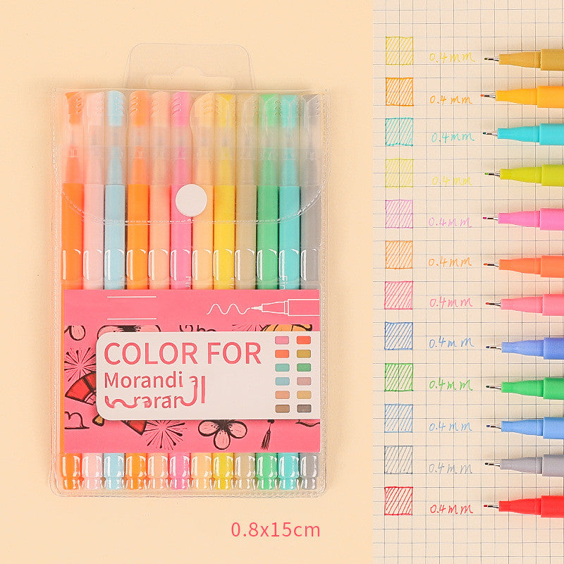 Set Of For Students To Take Notes With Korean Retro Colored Pens