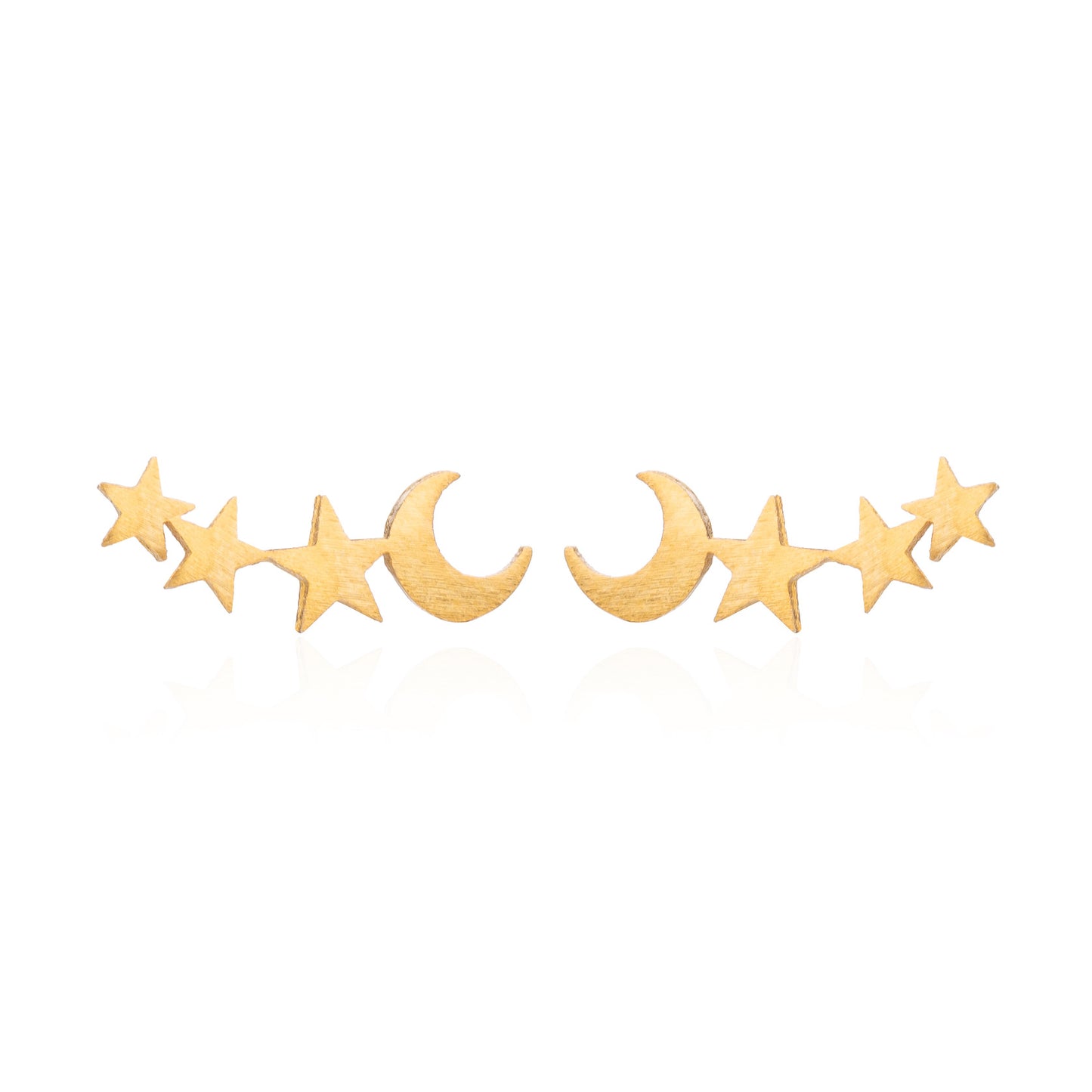 Cute Mini Girl Series Star Moon Combination Stud Earrings University Style Birthday Gift