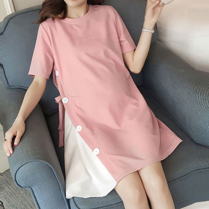 Irregular Splicing Of Fashionable Maternity Dress