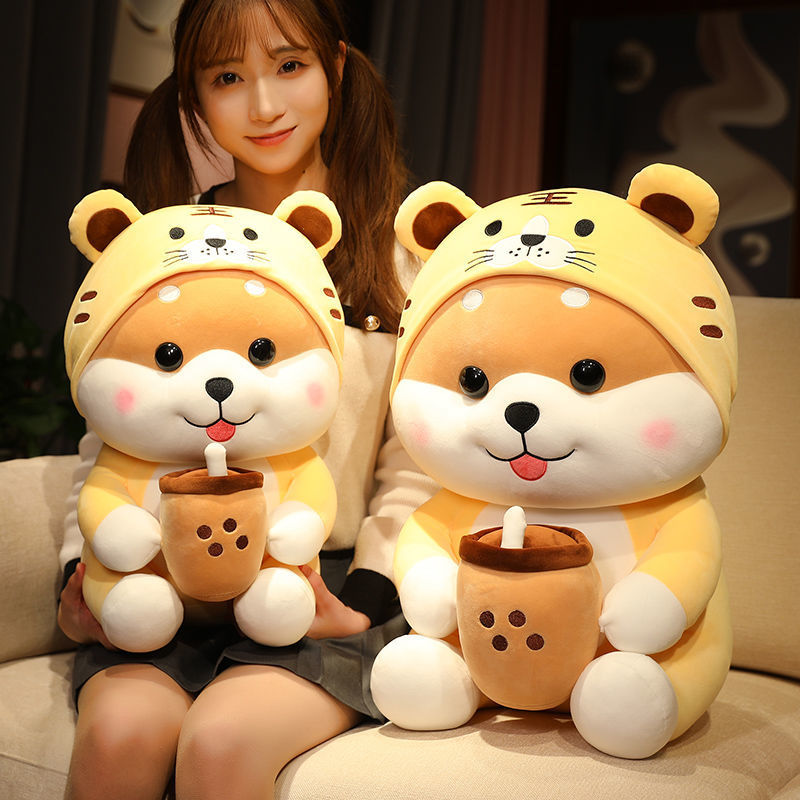 Milk Tea Dog Turns Into Tiger Plush Toy