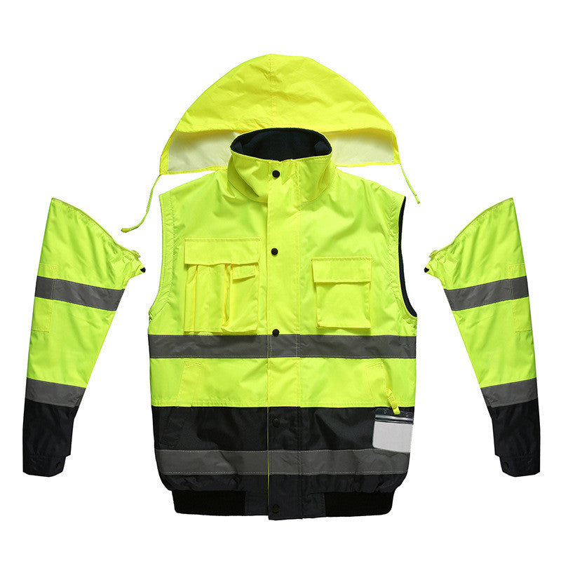 New Reflective Waterproof Warm Flight Jacket Night Riding Wear