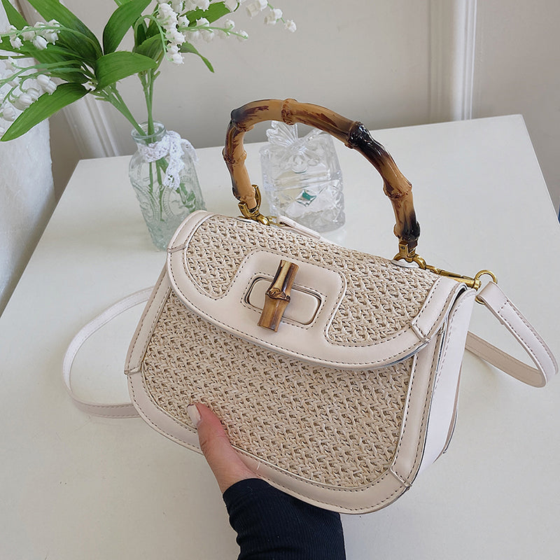 Summer Weave Crossbody Bags For Women Straw Woven Shoulder Bag Fashion Small Flap Messenger Bag All Match Beach Ladies Handbags