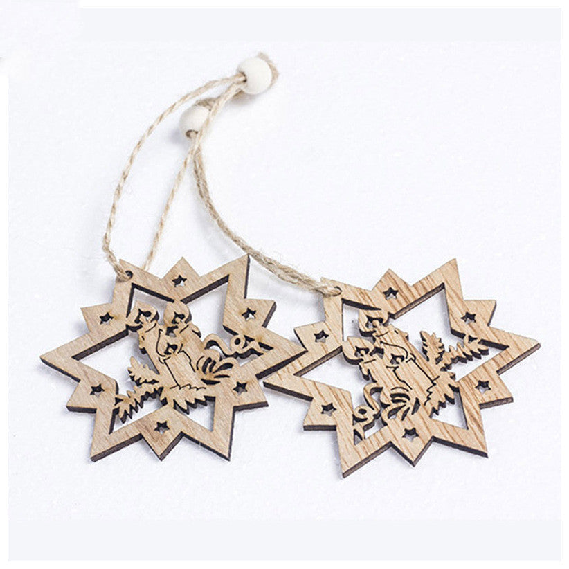 Christmas Tree Five Sets Of Wooden Pendants