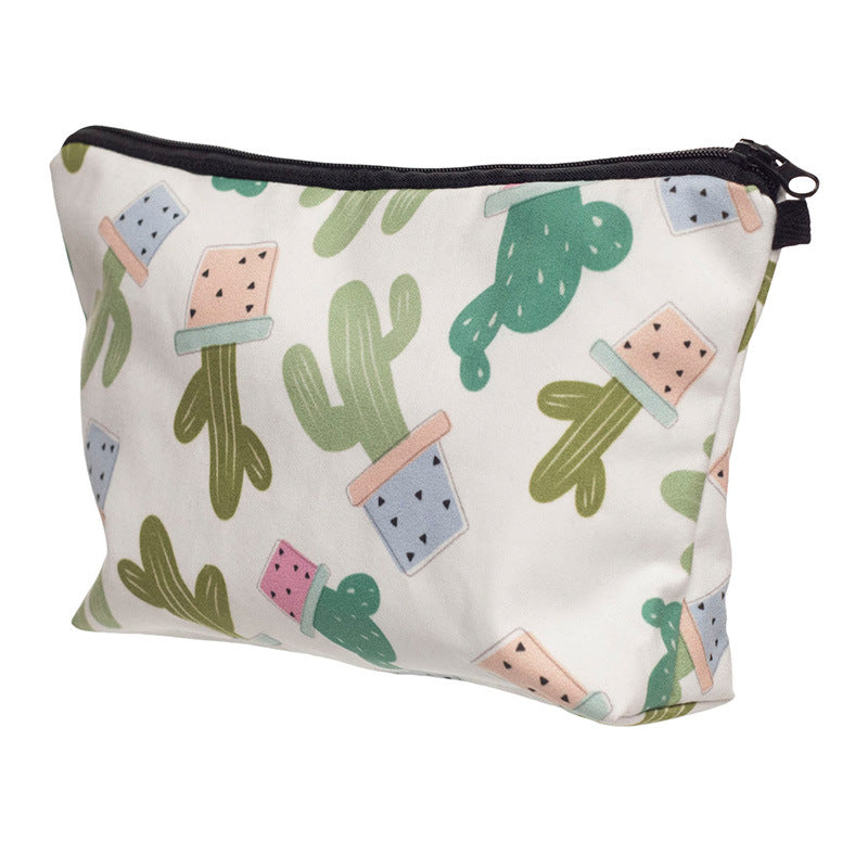 Multifunctional Storage Toilet Bag Cactus Print Cosmetic Bag