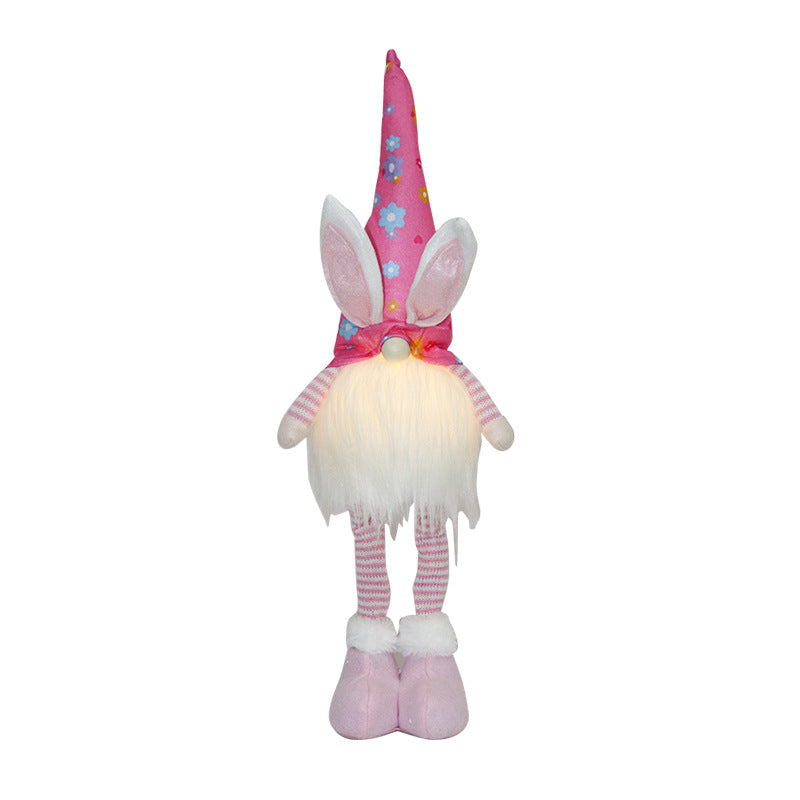 Easter Party Cartoon Rabbit With Lights Warm Light Decoration Decoration