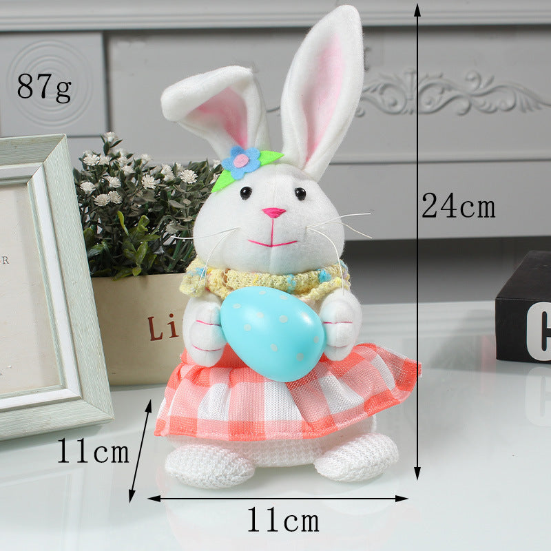 Easter Cartoon Cute Newspaper Egg Radish Luminous Rabbit Tabletop Decoration