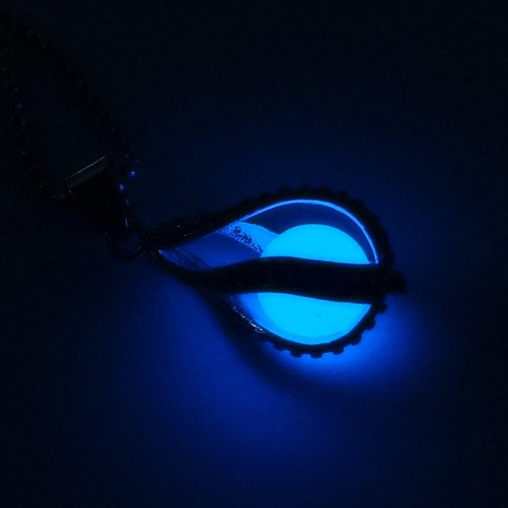 Halloween Diy Glow-in-the-dark Spiral Water Drop Necklace