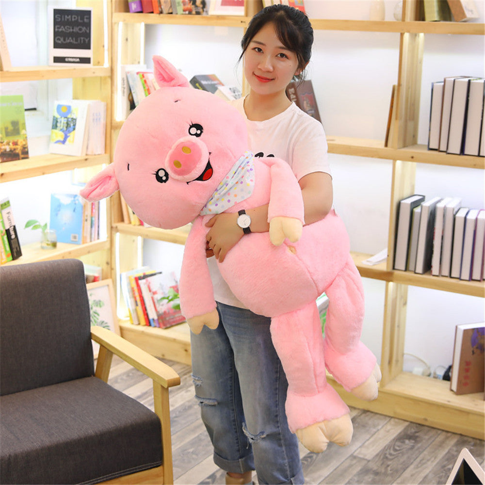 Solid Color Cute Cartoon Scarf Pig Doll Plush